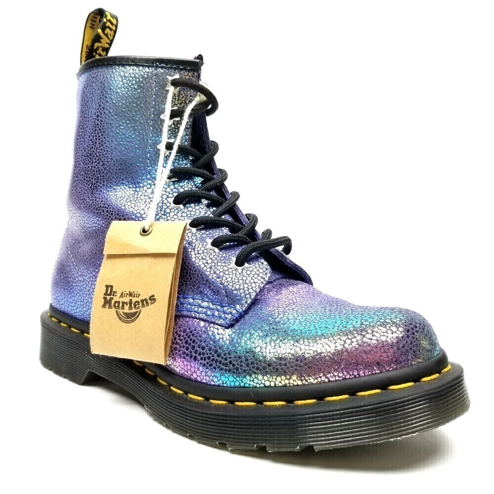 NWT Dr. Martens 1460 Rainbow Ray Mermaid Suede Lace Up Combat Boots Womens 6